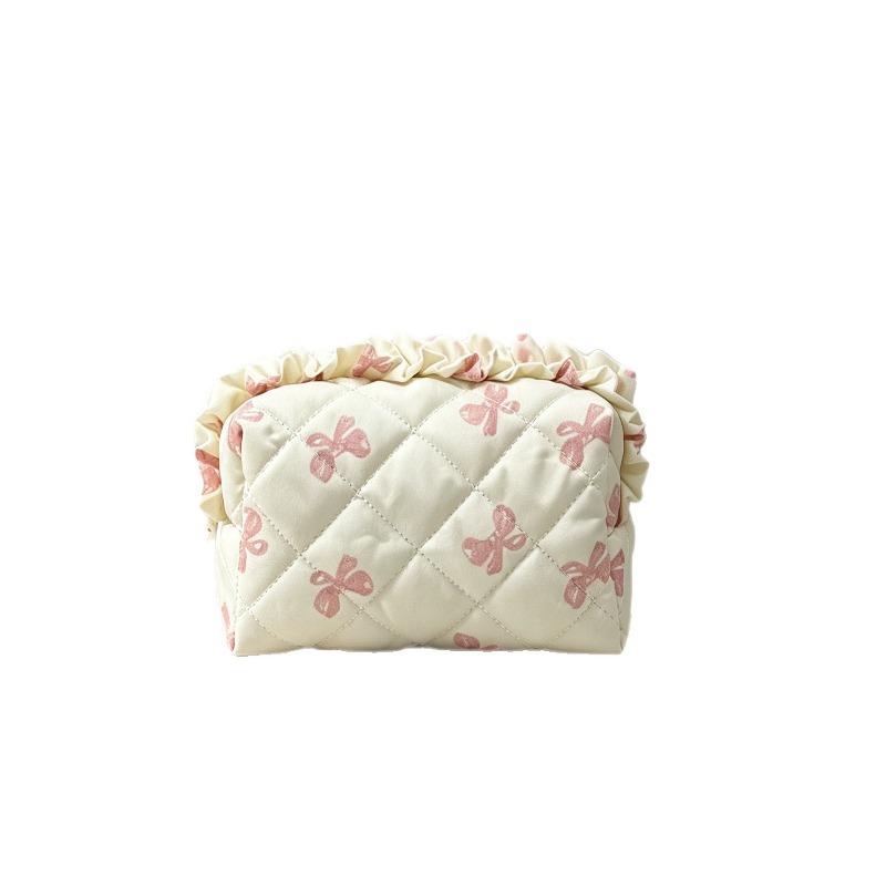 Travel Storage Bag Large Capacity Toiletry Bag Simplicity Makeup Bag For Women Girl Fashion Striped Ruffle Cosmetic Bags