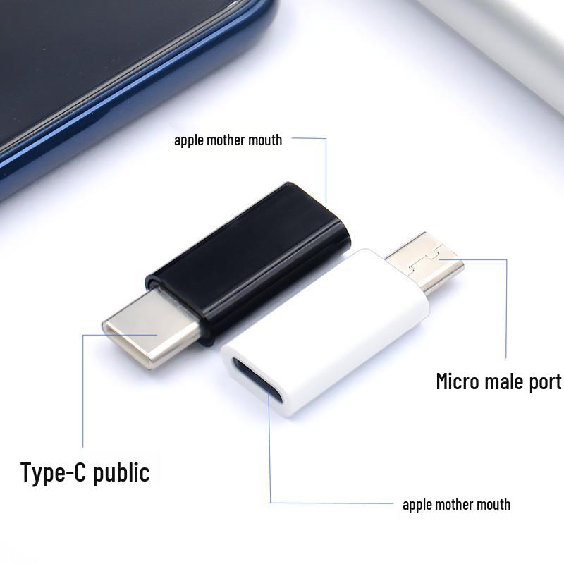 Apple to Type-C/Android Micro OTG Converter Adapter - Charge & Sync Plug for Mobile Phones