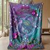 Magical Turtle Pond Theme Blanket Lightweight Warm Flannel Blanket Decorative Throw Blanket for Home Decoration