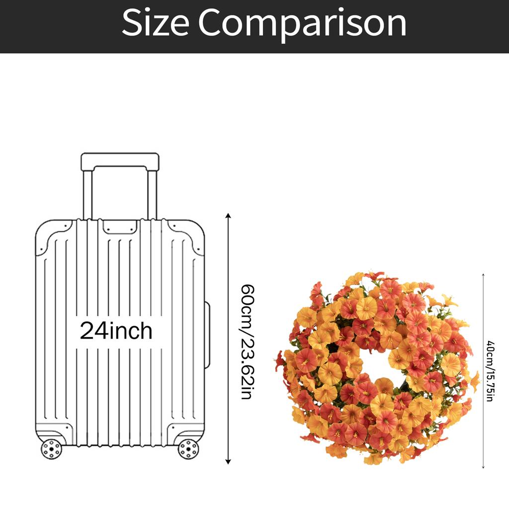 Door Artificial Wreath Hanging Indoor Outdoor Realistic Morning Wreath For Front Door For Thanksgiving Halloween Christmas Home Decoration