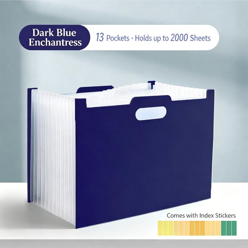 A4 Accordion File Organizer 13 Pockets Expanding Folder with Label Pocket for Office Desk School Supplies Home Storage