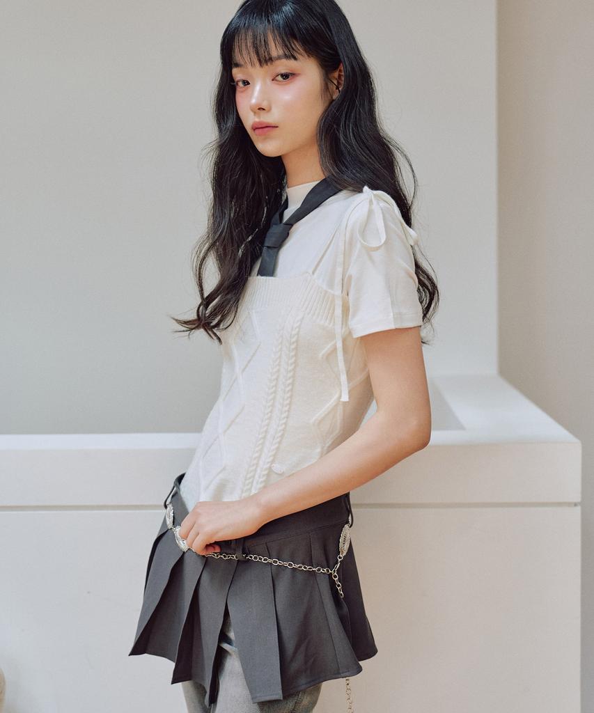 ZEROPLANET Luca Pleats Bustier [White]