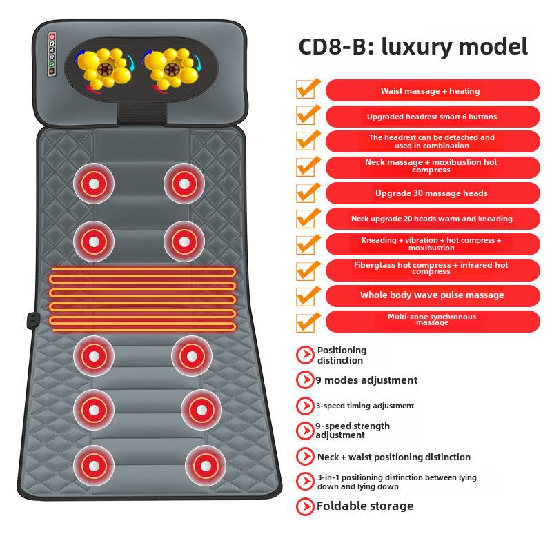 Multifunctional Full-Body Massage Mattress with Airbag Vibration & Heating