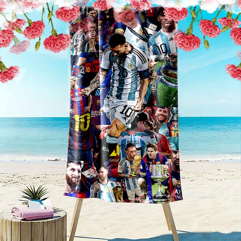 Asciugamano da Spiaggia con Stampa di Messi, Asciugamano Grande Morbido ad Asciugatura Rapida per Spiaggia Campeggio Nuoto