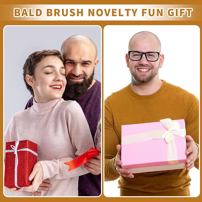 2Pcs Gag Hairloss Joke Gift For Bald Man Funny Wooden Hairless Combing Brush And Toothless Comb For Men Hair Loss Christmas Gift