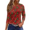 Women's T Shirt Christmas Print 3/4 Sleeve Daily Weekend Fashion Basic Round Neck Regular Top