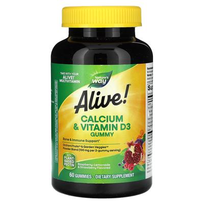 Lebendig!, Calcium + D3, 60 Gummibärchen