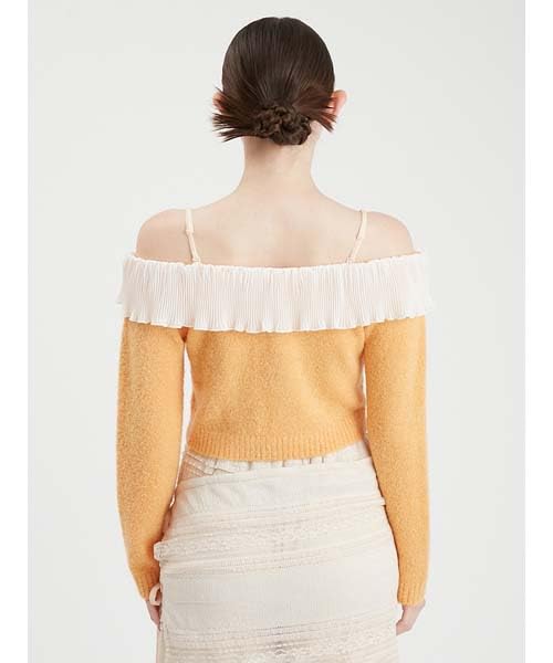 Furfur Frill Pullover RWNT251026 ORG Off-the-Shoulder Women's