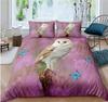 Cartoon Owl Duvet Cover Set Cute Kawaii Animals for Kids Girls Bedding Set King Queen Single Twin Size Polyester Comforter Cover