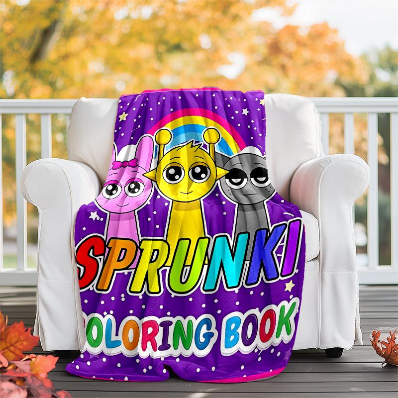 Coperta stampata a tema Sprunki - Perfetta per divano, letto, viaggi e uso all'aperto | Lavabile in lavatrice, accogliente e resistente.