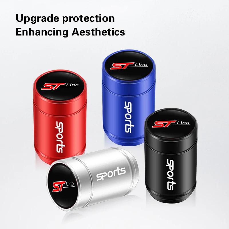 YJBU1 4pcs Metal Car Tire Valve Caps 3D Aluminum Alloy Stem Caps For Ford ST Line Explorer Transit Ranger Kuga F150 Fusion Taurus GHIA