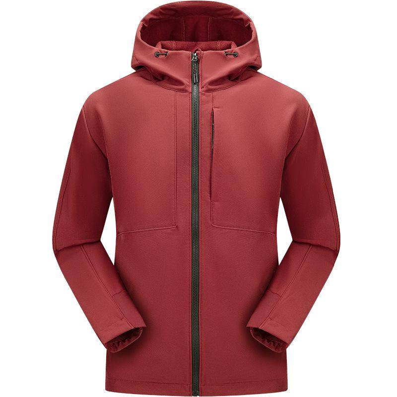 YKK Zipper Hooded Softshell Jacket - High Stretch, Waterproof, Anti-static, All-season Outerwear for Couples, Style D30