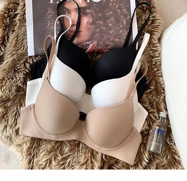 Sujetador Push-Up Sin Costuras Estilo Sudeste Asiático - Para Mujer, Copa Fina, Con Aros Cómodo, Diseño Suave de Una Sola Pieza