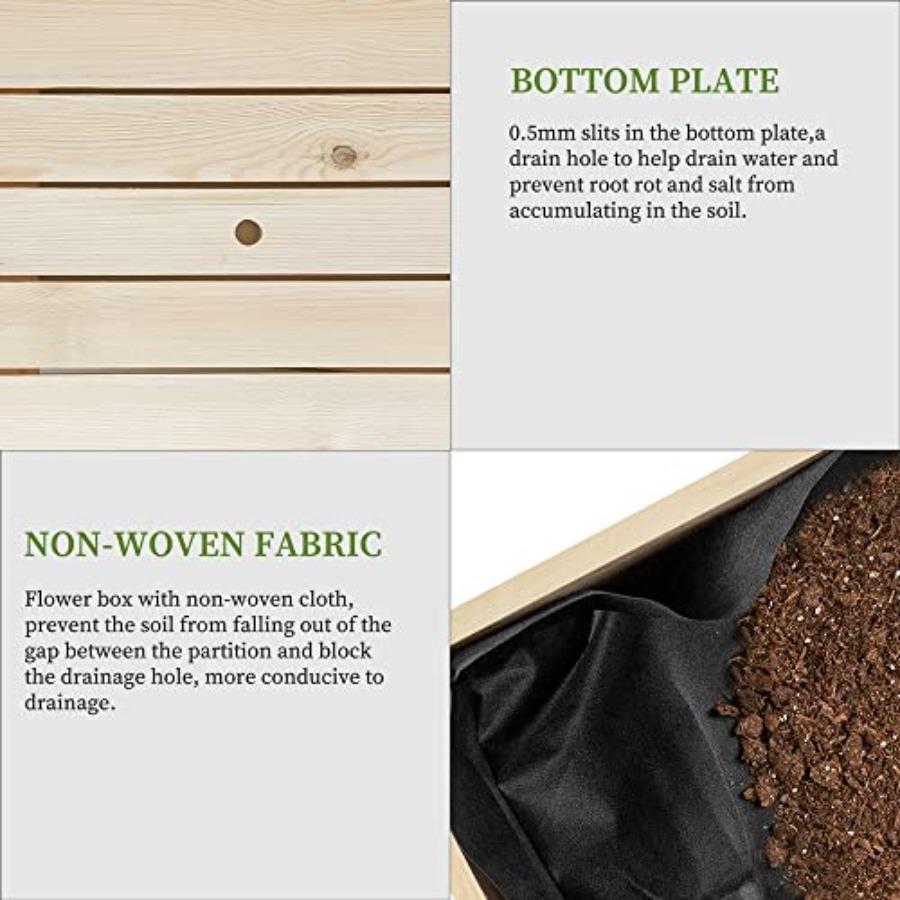 Outdoor Wood Raised Garden Bed Elevated Reinforced Large Planter Box with Storage Shelf for Vegetable Flower Backyard Patio Gar