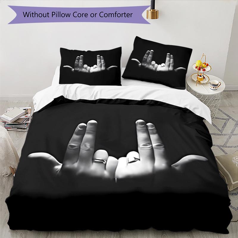 3pcs Jul  rapper pattern bedding set duvet cover set includes duvet cover &pillowcases, perfect all season bedroom decoration & gift