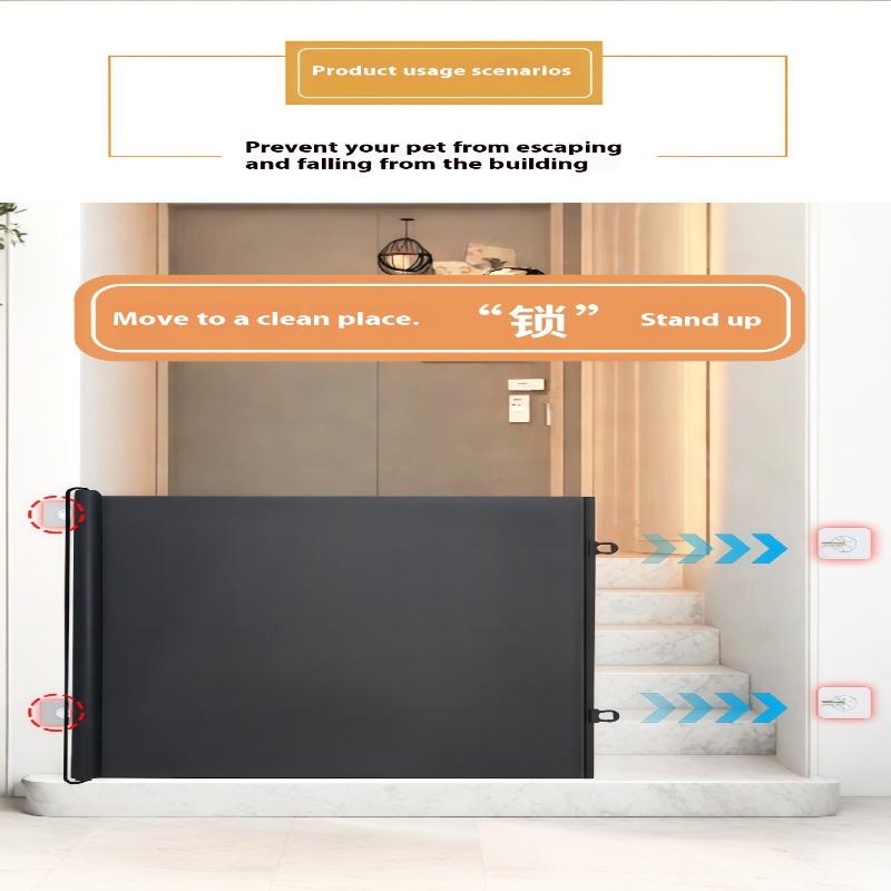 Safety Pet Mesh Fence Cat Gate Retractable Safety Gates For Pets No Drilling Barrier Childproofing For Small Medium Large Breeds