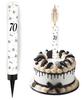 Cake Fountain Black Inscription 70th Birthday 1pc