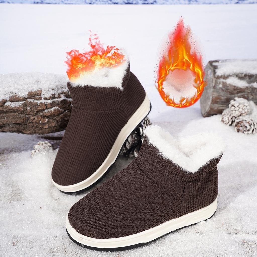 Damen Herbst Winter Warme Baumwollschuhe Lässig Dick Plüsch Slip On Schneestiefel Frau Leicht Rutschfest Knöchel Botas Mujer 2025