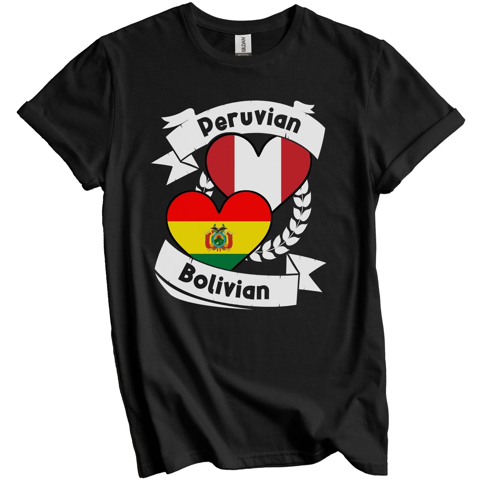 Peruvian Bolivian Heart Flags Peru Bolivia T-Shirt XL