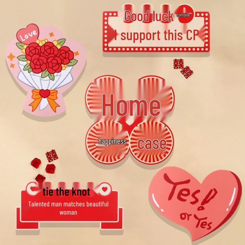 Bridal Party Wedding Photo Props: Bride, Bridesmaid & Groomsman Handheld Signs for Group Photos & Proposal Games