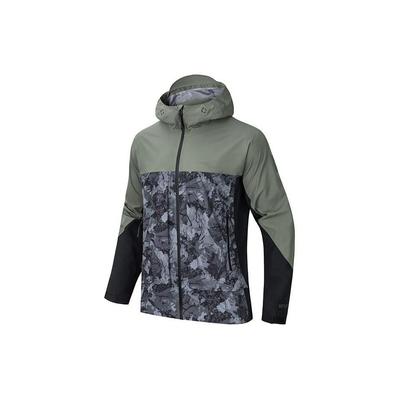 X National Geographic Outdoor Series Color Block Hooded Outdoor Jacket Men Jacket Olive-Green Printed 152416612-3