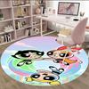 1pc Powerpuff6 Carpet, Round Rug, Comfortable, Suitable for Entryways, Living Rooms, Office, And Bedrooms, Christmas Decoration