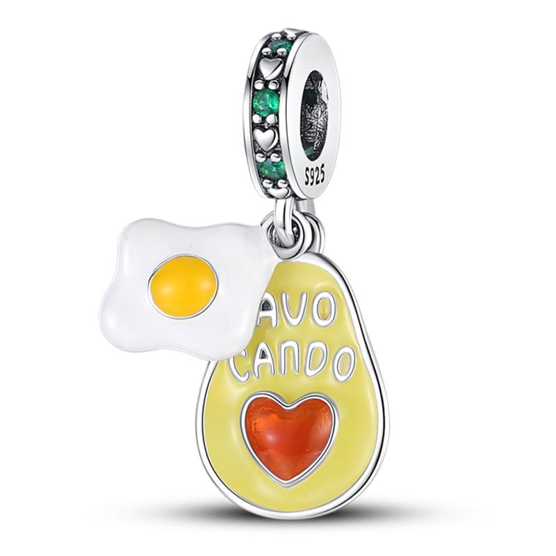 Fits Pan Braceletscopper Charms Color Strawberry Cherry Blueberries Fruit Sweet Original Diy Jewelry Birthday Fine Gifts