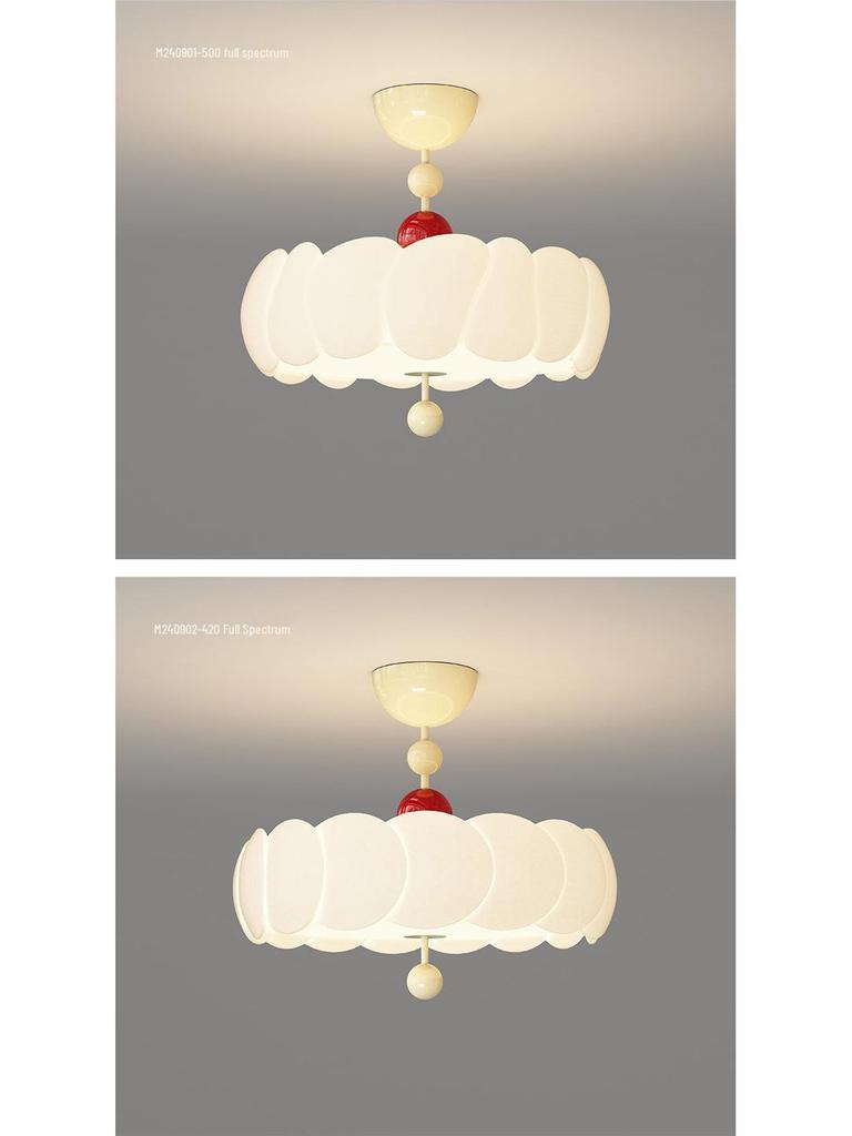 French Medieval Style Cream Ceiling Lamp for Master Bedroom & Children's Study - Full Spectrum Eye Protection