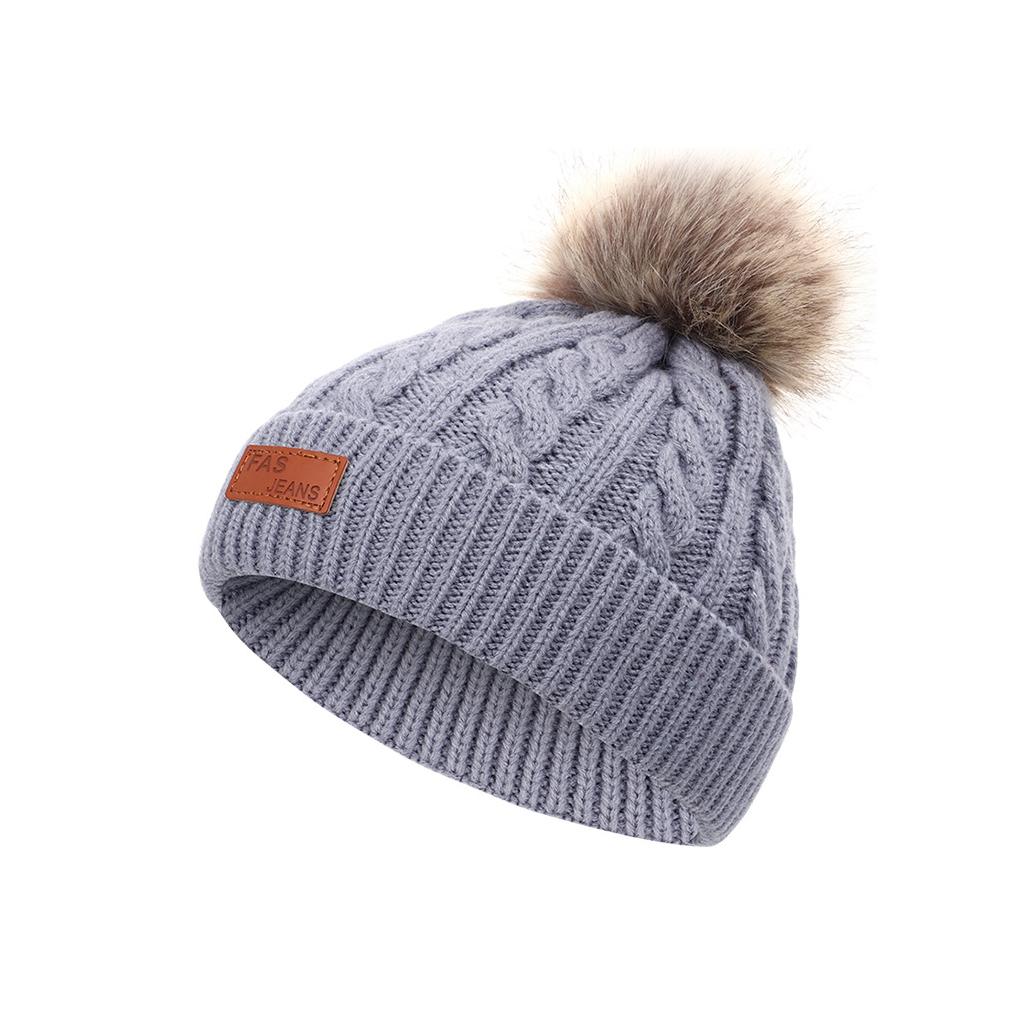 Children Hat Hairball Knitted Cap Winter Warm Kids Beanie Headgear Outdoor Headwear Dressing Clothing Decoration