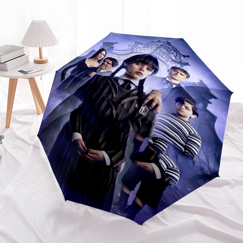 1pc Addams Family Wednesday4 Umbrella, Sun Protection, And UV Shielding. It Has Eight Sturdy Ribs for Outdoor Use And Perfect Gift
