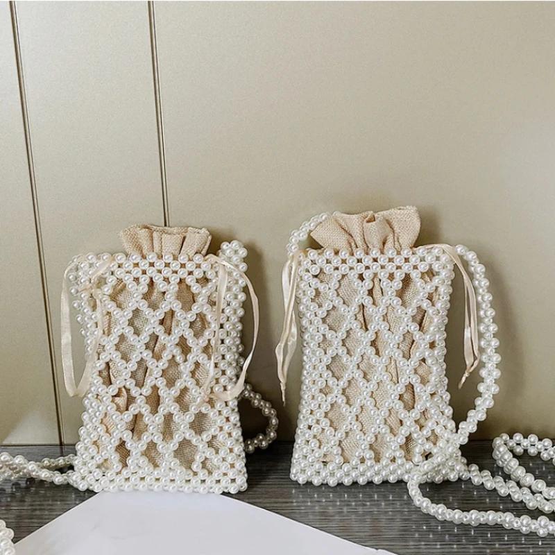 Высококачественные сумки через плечо с жемчужными бусинами — фото 4