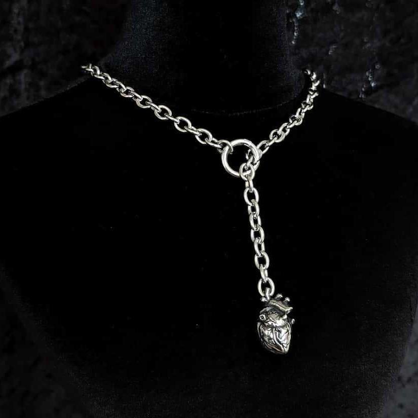 Vintage Heart Organ Necklace,Gothic jewelry,O-shaped,Punk,Hippie,Adjustable,Design Sense,Exaggerated,Choker for Women Man,Trendy
