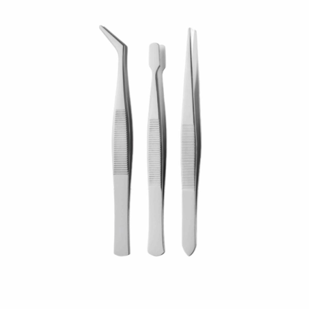 

2/3/4/5/6Pcs Rubber Coated Tips Non Marring Tweezers Kit Fine Point Bent Tip Tweezers Set Lab No glue head 3Pcs