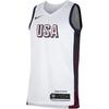 Nike Collezione Squadra Olimpica di Pallacanestro degli Stati Uniti Maglia da Pallacanestro Uomo Bianco/Rosso Sportivo/Ossidiana FV5517-100