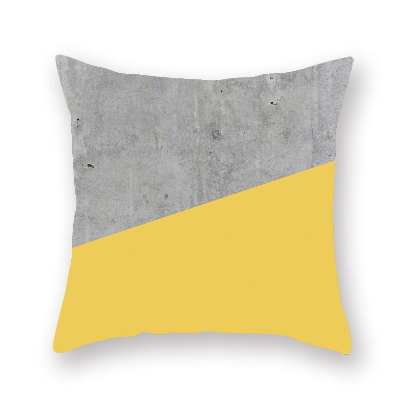 Nordischer gelber geometrischer Kissenbezug für Sofakissen