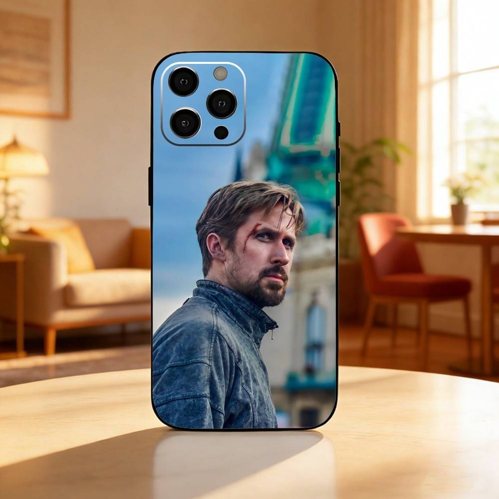 Ryan G-Gosling Phone Case For iPhone17,16,15,14,13,12 Plus,Max Soft Silicone Black Cover