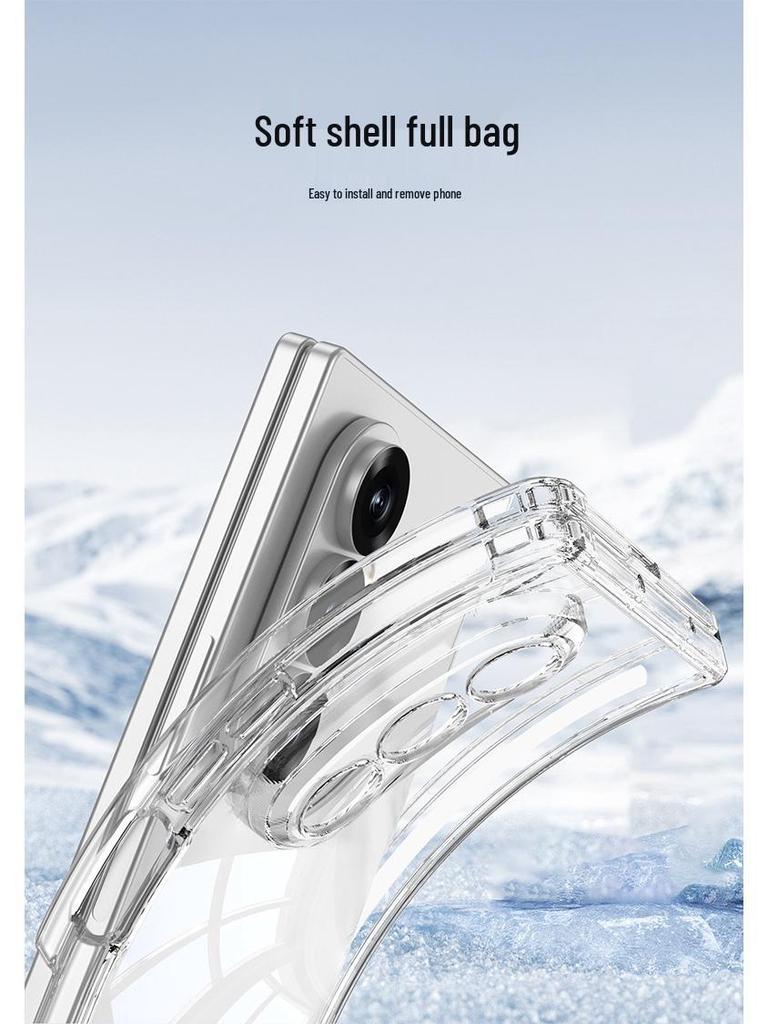 Samsung Z Fold7 Magnetic Airbag Case with Minimalist Style - Transparent, Full Hinge Coverage, for Men and Women