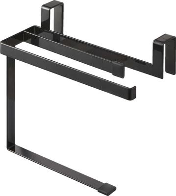 Yamazaki Jitsugyo 6709 Anti-Pinch Towel Hanger Black Approx. W20.3 X D9.3 X H18 Tower Dish Towel Towel Rack