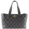 Wild Stitch Tote Bag Black Calfskin Women Used