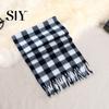 Soft Plaid Scarf Unisex Winter Color Matching Print Tassel Thick Warm Double-sided Checkered Shawl Plush Long And Wide Keep Neck Protection Lady Fall