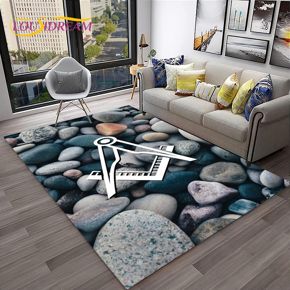 Ring Freemasonry Illuminati Masonic Carpet Rug for Home Living Room Bedroom Sofa Doormat Decor,Kid Area Rug Non-slip Floor Mat
