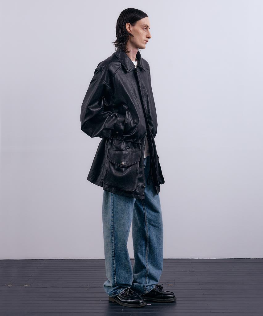 Nuakle (M) Safari Faux Leather Jacket_Black