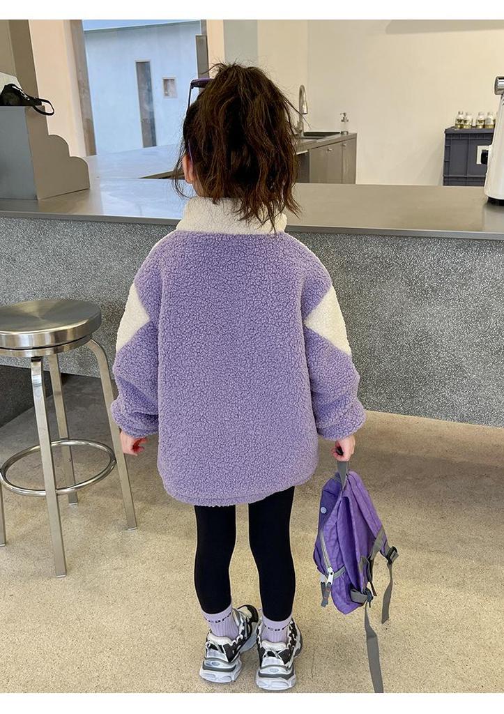 Girls' Fleece-Lined Winter Jacket 2024: Stylish, Warm Cotton Top, Trendy Korean-Inspired Sweater