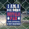 Buffalo Fan Sports Decor Metal Tin Sign Man Cave Football Art Office Bar Wall