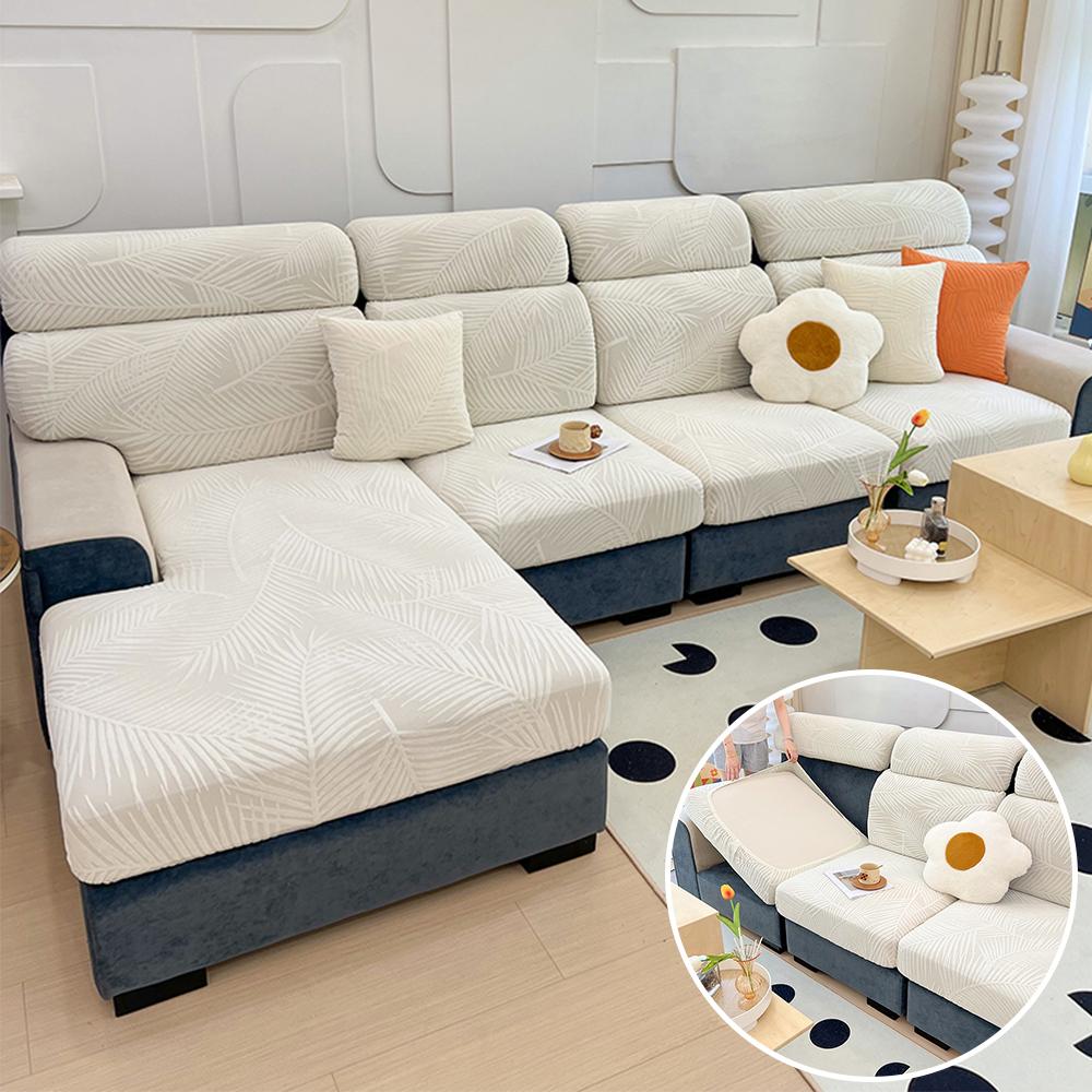 New Waterproof Fabric Sofa Cover Jacquard Solid Sofa Cushion Seat Case Stretch L-Shaped Cover Living Room Furniture Protector