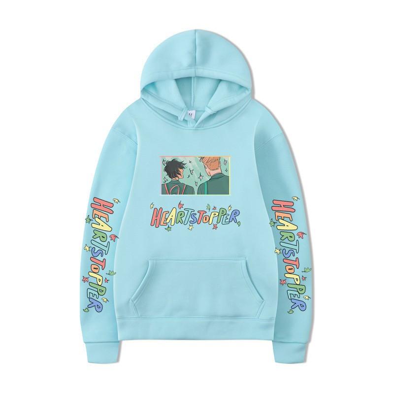Heartstopper Nick Charlie Hoodie Womens Graphic Print Sweatshirt Casual Loose Fit