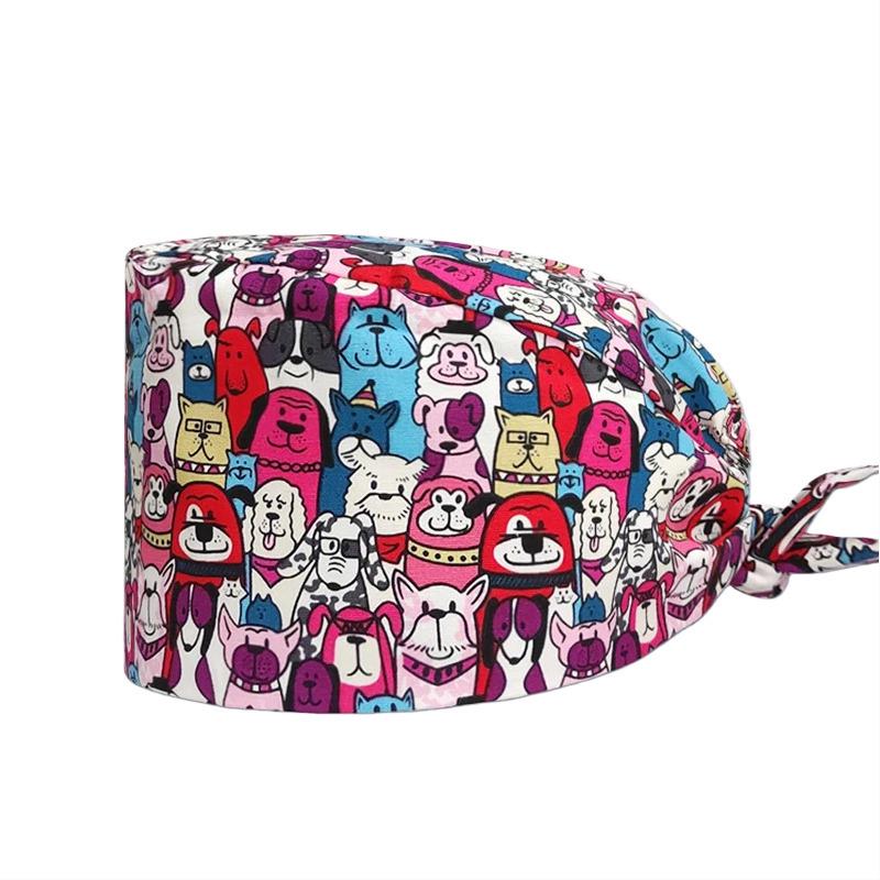 Floral Animal Print Cotton Surgical & Kitchen Cap