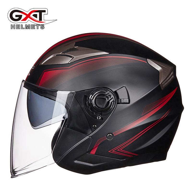 GXT708 Electric Scooter Helmet with Double Visor for Men & Women - All-Season Safety Half Helmet