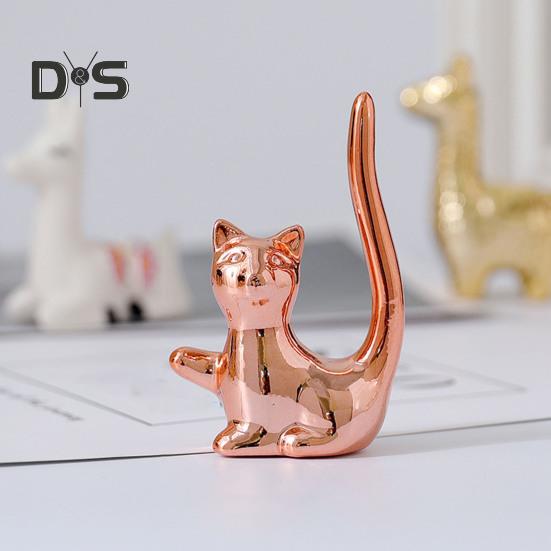 Mini Ceramic Animals Figurines Miniature Rabbit Cat Llama Pineapple Statue for Tabletop Mantel Desk Shelf Decor