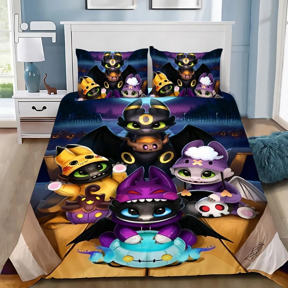 Funny T-Toothless Duvet Cover Pillowcase Bedding Set Adult Boy Girl Bedroom Decoration Children Gift Single Double Large Size